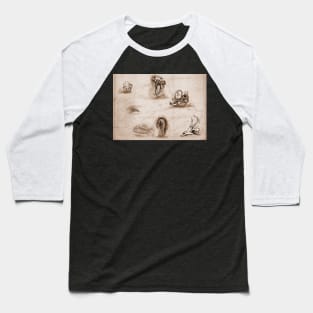 Skulls on vintage paper Baseball T-Shirt